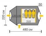 Туристическая палатка Talberg Atol 3-2